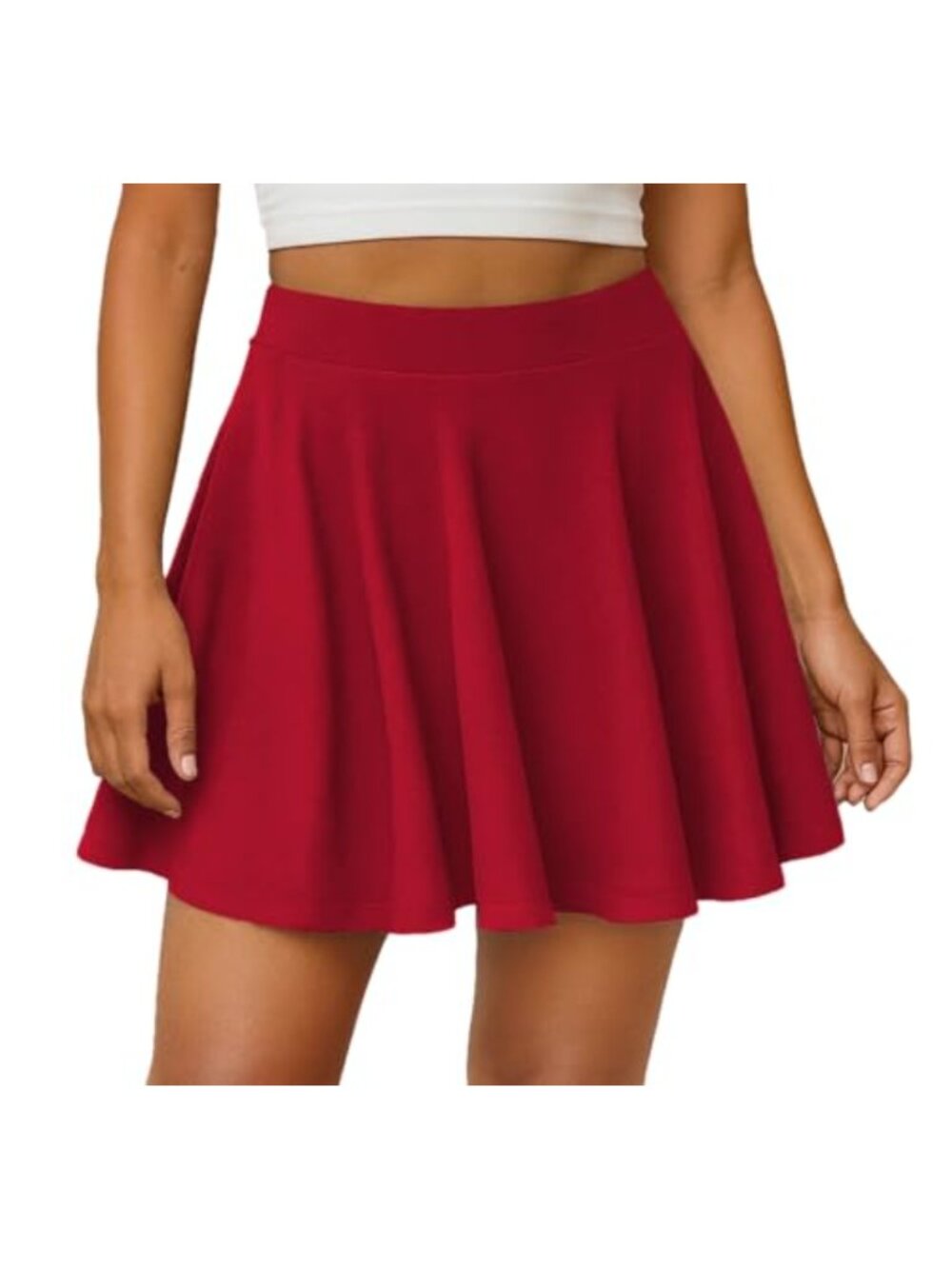 High Waisted Pleated Mini Skort Stretchy Summer Skirt